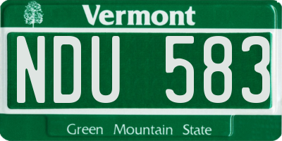 VT license plate NDU583