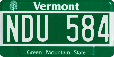 VT license plate NDU584