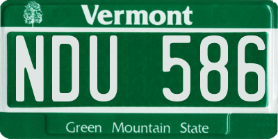 VT license plate NDU586