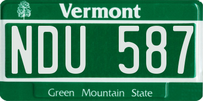 VT license plate NDU587