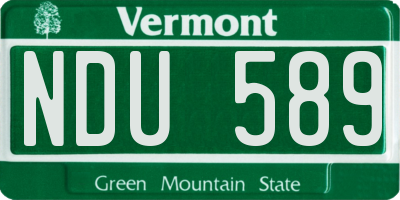 VT license plate NDU589