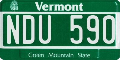 VT license plate NDU590