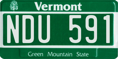 VT license plate NDU591