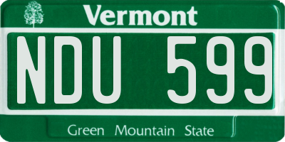 VT license plate NDU599