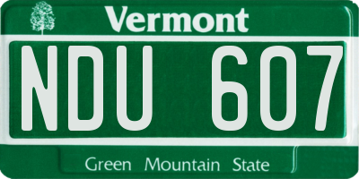 VT license plate NDU607