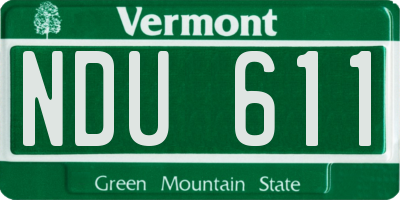 VT license plate NDU611
