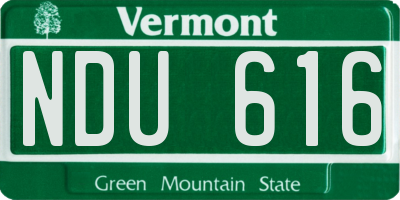 VT license plate NDU616