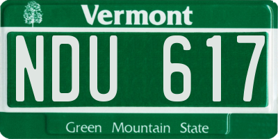 VT license plate NDU617
