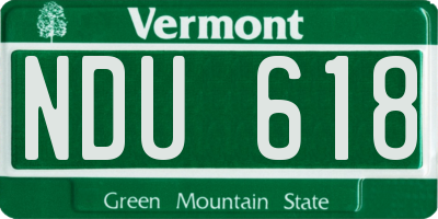 VT license plate NDU618