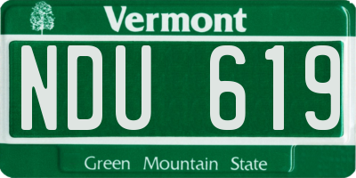VT license plate NDU619