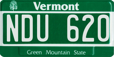 VT license plate NDU620