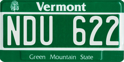 VT license plate NDU622