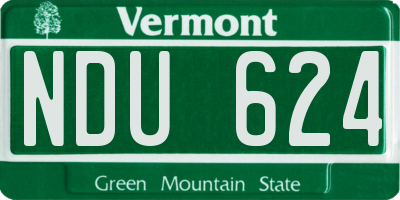 VT license plate NDU624