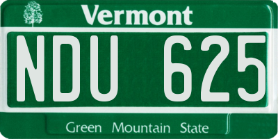 VT license plate NDU625
