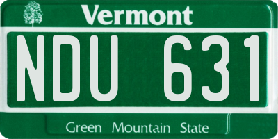 VT license plate NDU631