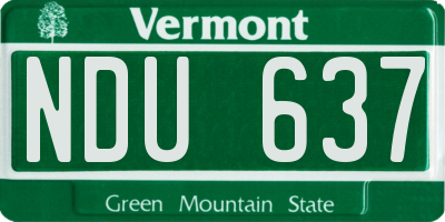 VT license plate NDU637