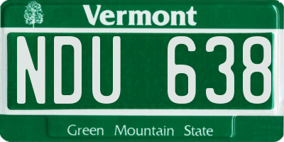 VT license plate NDU638