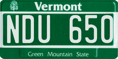 VT license plate NDU650