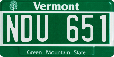 VT license plate NDU651