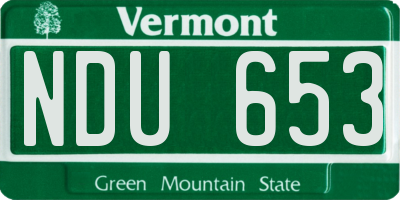 VT license plate NDU653