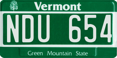 VT license plate NDU654