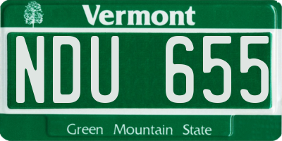 VT license plate NDU655