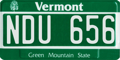 VT license plate NDU656