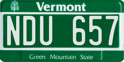 VT license plate NDU657