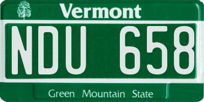VT license plate NDU658