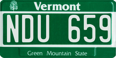 VT license plate NDU659