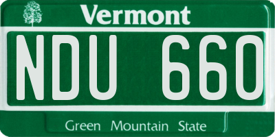VT license plate NDU660