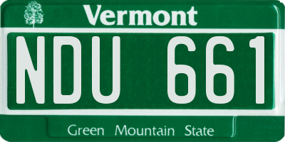 VT license plate NDU661