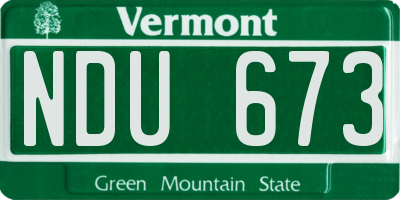 VT license plate NDU673