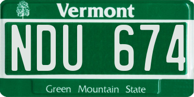 VT license plate NDU674