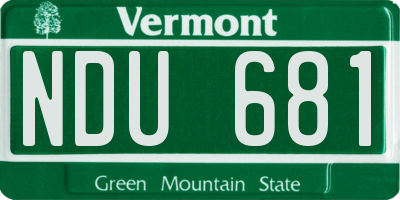 VT license plate NDU681