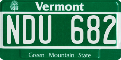 VT license plate NDU682