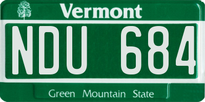 VT license plate NDU684