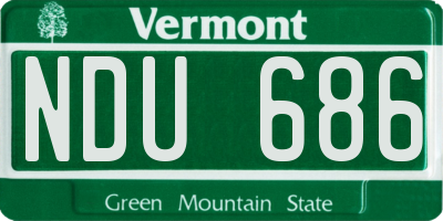 VT license plate NDU686