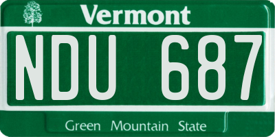 VT license plate NDU687