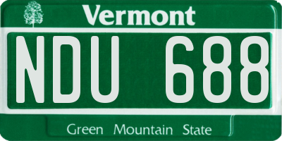 VT license plate NDU688