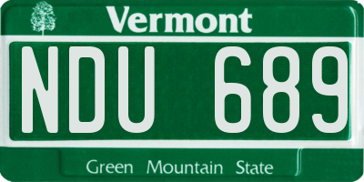 VT license plate NDU689