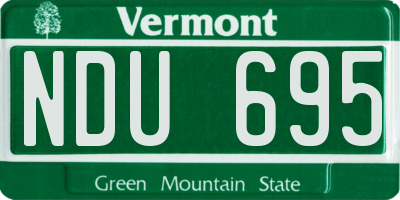 VT license plate NDU695