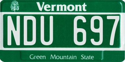 VT license plate NDU697