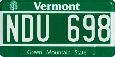 VT license plate NDU698