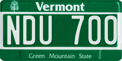 VT license plate NDU700