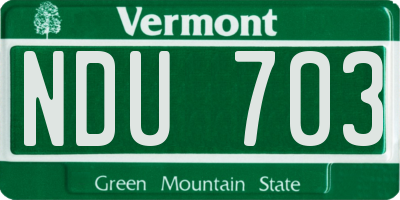 VT license plate NDU703
