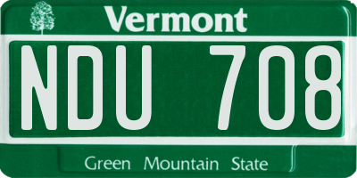VT license plate NDU708