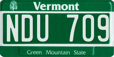 VT license plate NDU709