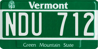 VT license plate NDU712