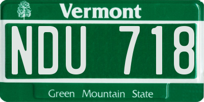 VT license plate NDU718